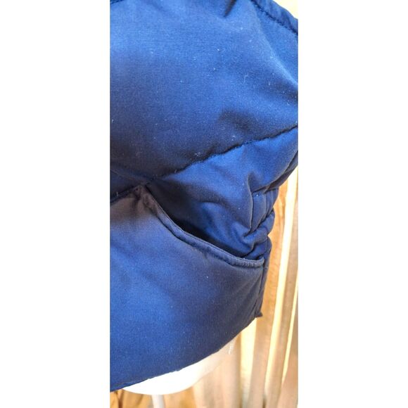 Vintage Blue Down Puffer Vest Multi Gear Silton Reversible Cream 70s Retro Sz M - Picture 3 of 15